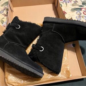 Koolaburra Black Suede Winter Boots